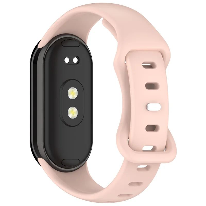 Silicone Watch Strap For Xiaomi Smart Band 9 NFC  /  9  /  8 NFC  /  8 Figure 8 Tail Reverse Buckle Wrist Band - Pink