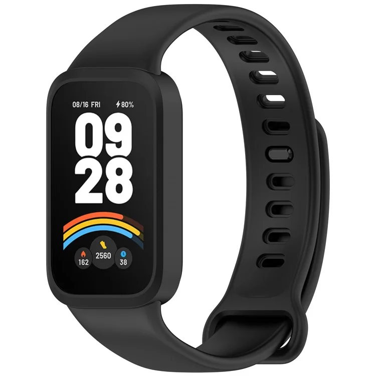 Correa de silicona blanda integrada para Xiaomi Smart Band 9 Active / Redmi Band 3 - Negro
