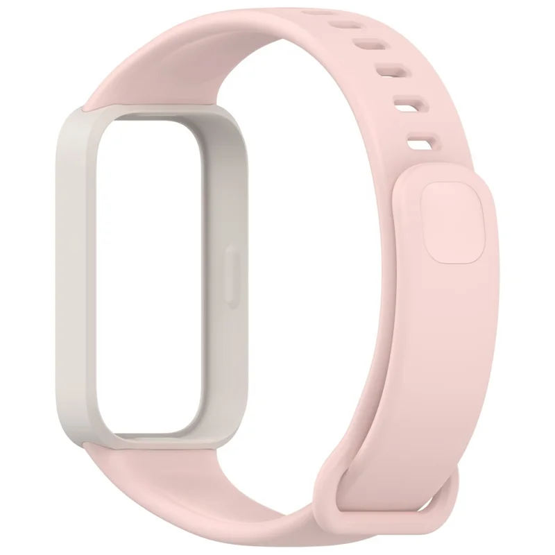 For Xiaomi Smart Band 9 Active / Redmi Band 3 Soft Silicone Integrated Wristband Watch Case - Starlight+Pink