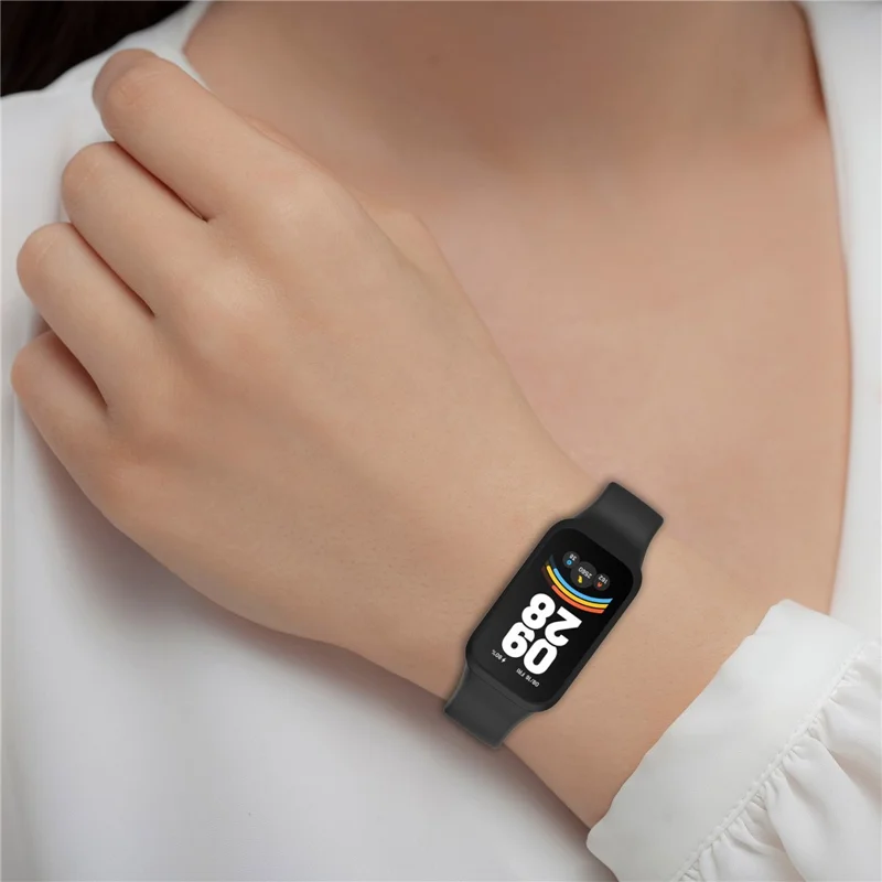 For Xiaomi Smart Band 9 Active / Redmi Band 3 Soft Silicone Integrated Wristband Watch Case - Starlight+Pink