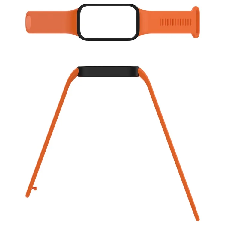 For Xiaomi Smart Band 9 Active / Redmi Band 3 Soft Silicone Integrated Wristband Watch Case - Starlight+Yellow
