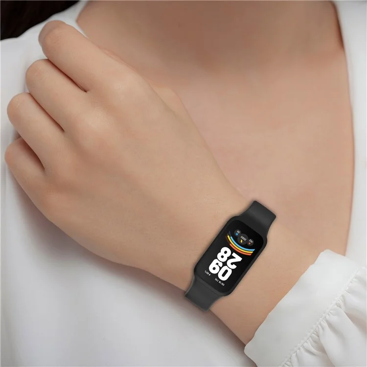 For Xiaomi Smart Band 9 Active / Redmi Band 3 Soft Silicone Integrated Wristband Watch Case - Starlight+Yellow