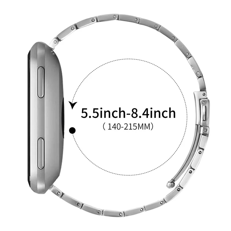 For Yamay SW022 Watch Band Silver Stainless Steel Metal Watch Strap