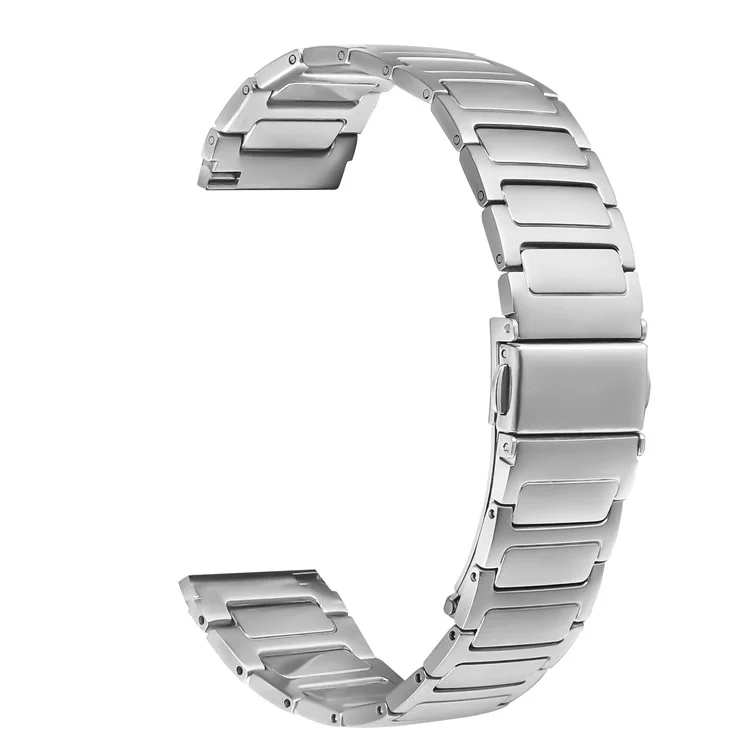 Correa de reloj de metal de acero inoxidable plateado para Garmin Forerunner 265 Music