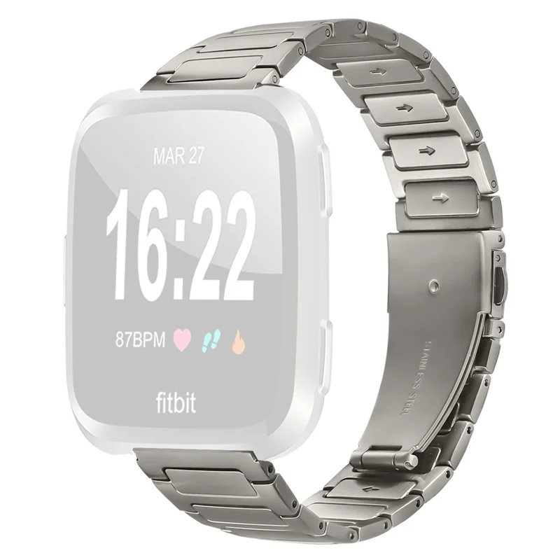 Für Garmin Forerunner 255 Music Uhr Band Verstellbarer Titanfarbe Edelstahl Metalluhrenarmband