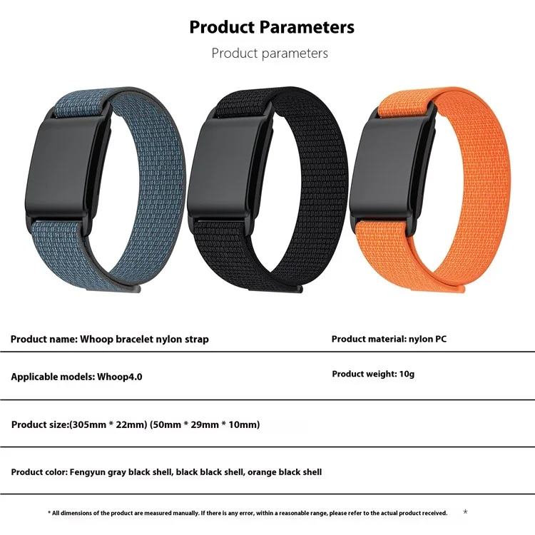 Für WHOOP 4.0 Fitness-Tracker Magic Tape Nylon Armband Ersatzband mit PC-Hülle - Grau