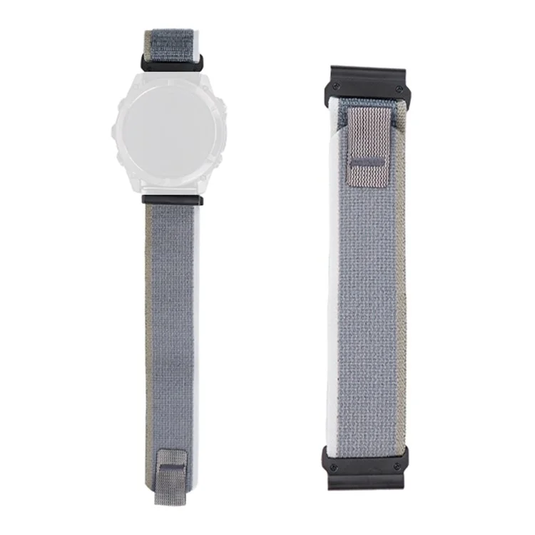 Correa de nailon para Garmin Fenix 8 51 mm / Enduro 3 / Enduro 2 Cinta mágica Loop 26 mm Correa de reloj universal - Blanco+Verde