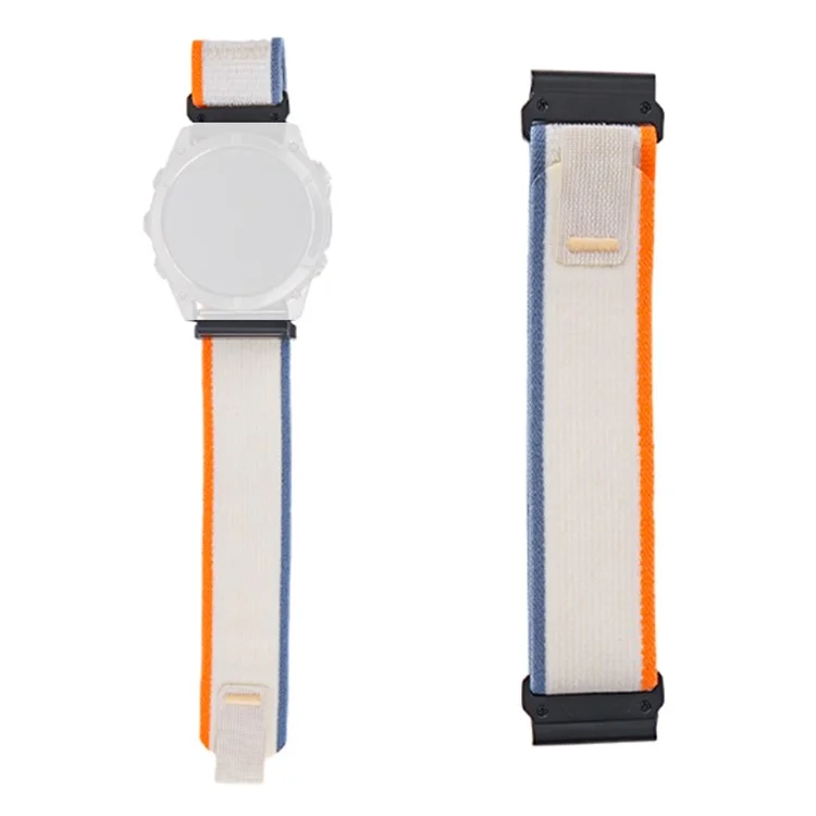 Nylon Strap for Garmin Fenix 8 51mm / Enduro 3 / Enduro 2 Magic Tape Loop 26mm Universal Watch Band - White