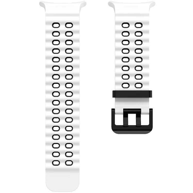Pulseira de silicone de cor dupla de substituição para Samsung Galaxy Watch Ultra 47mm - Branco+Preto