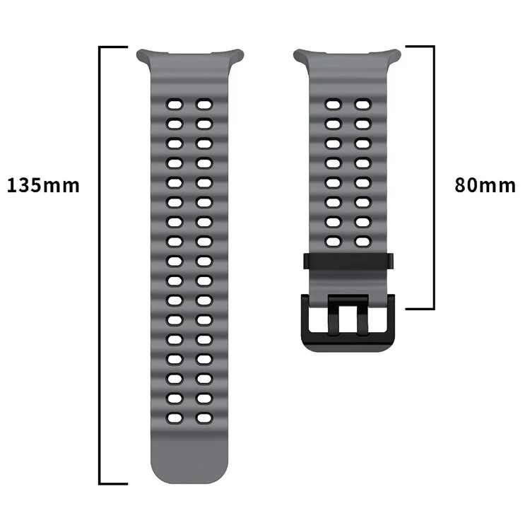 Pulseira de silicone de cor dupla de substituição para Samsung Galaxy Watch Ultra 47mm - Branco+Preto