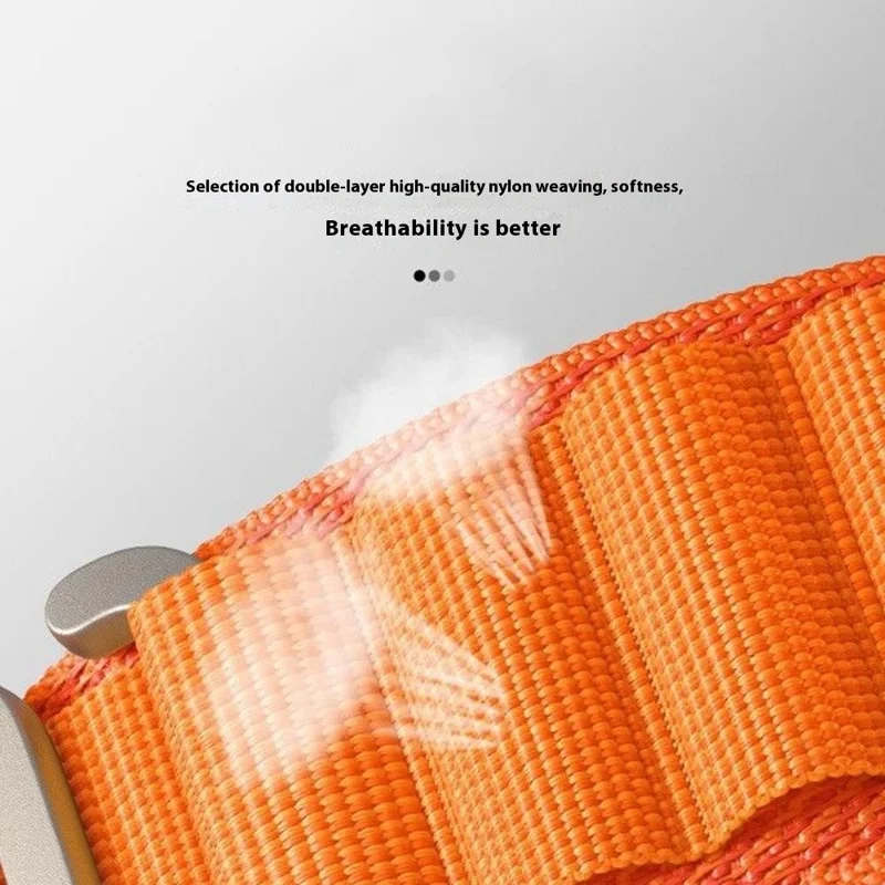 20mm Canvas Watch Band for Samsung Galaxy Watch7 44mm / 40mm / Huawei Watch GT 3 42mm Loop Fastener Strap - Orange