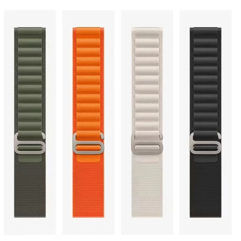 20mm Canvas Watch Band for Samsung Galaxy Watch7 44mm / 40mm / Huawei Watch GT 3 42mm Loop Fastener Strap - Orange