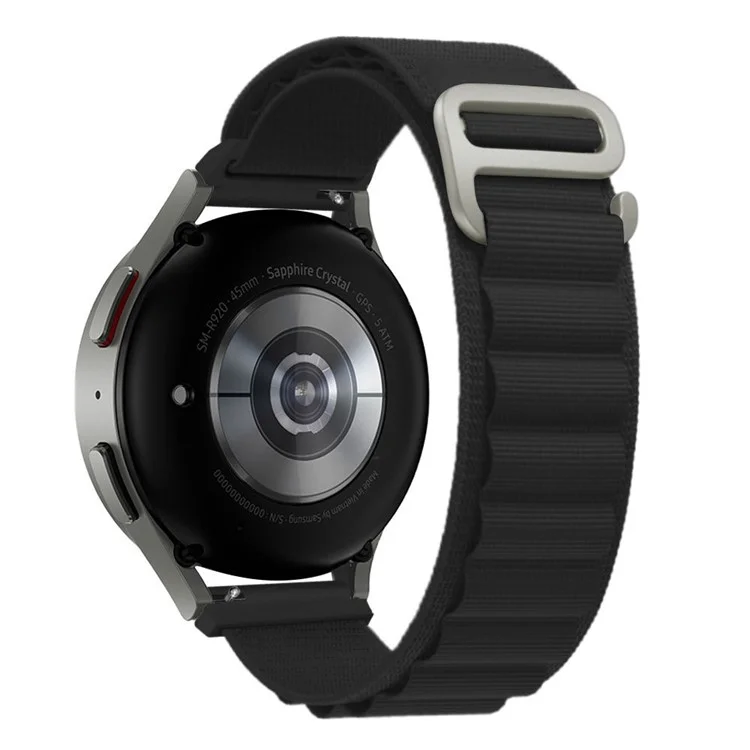 22-миллиметровый тканевый ремешок для часов для Samsung Galaxy Watch3 45 мм / Huawei Watch GT 5 Pro 46 мм / GT 5 46 мм с застёжкой-петлёй - чёрный