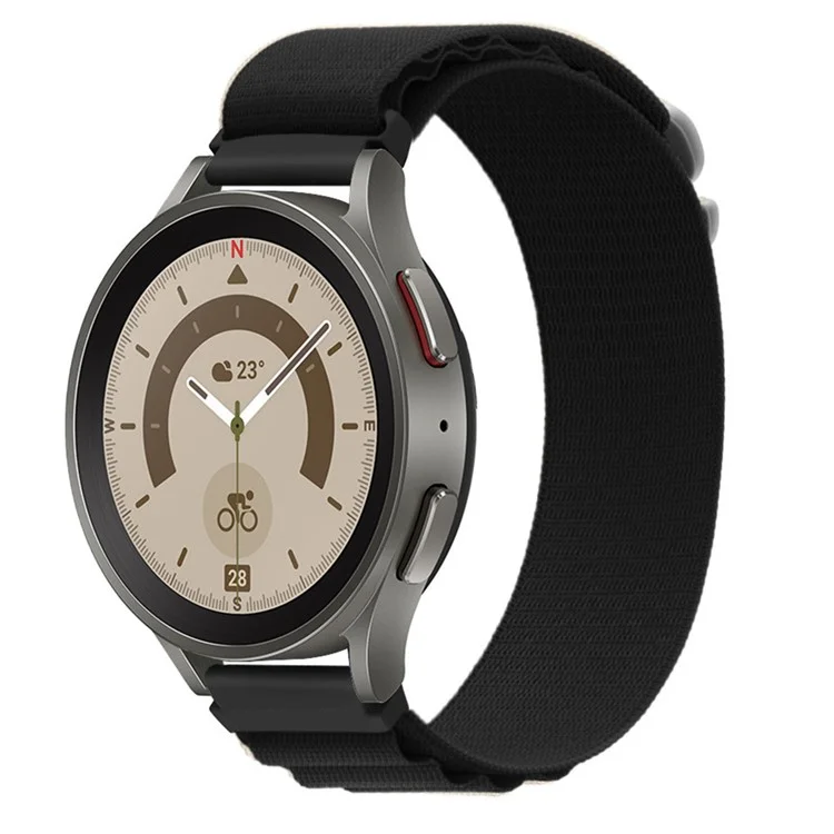 22-миллиметровый тканевый ремешок для часов для Samsung Galaxy Watch3 45 мм / Huawei Watch GT 5 Pro 46 мм / GT 5 46 мм с застёжкой-петлёй - чёрный