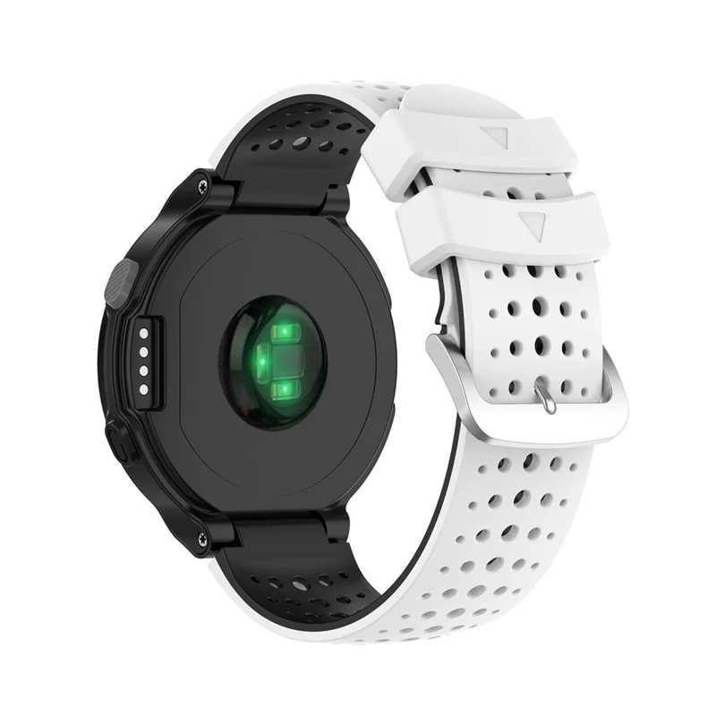 Two Color Silicone Watch Strap Bracelet Wristband Replacement for Garmin Forerunner 735XT 620 630 220 230 235 - White / Black