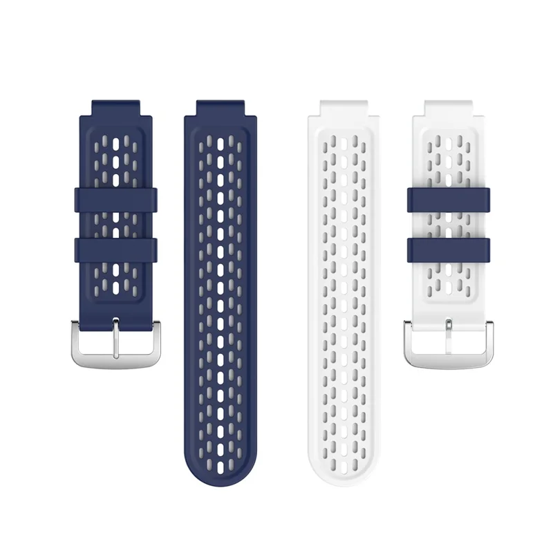 Double Color Silicone Watch Band Wrist Strap Replacement for Garmin Approach S2 S4 / Garmin Vivoactive - Blue / White