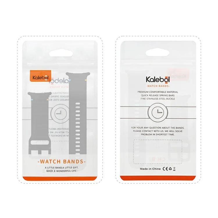 KALEBOL Per Samsung Galaxy Watch Ultra 47mm Cinturino in silicone per orologio Strap regolabile a punto onda - Nero