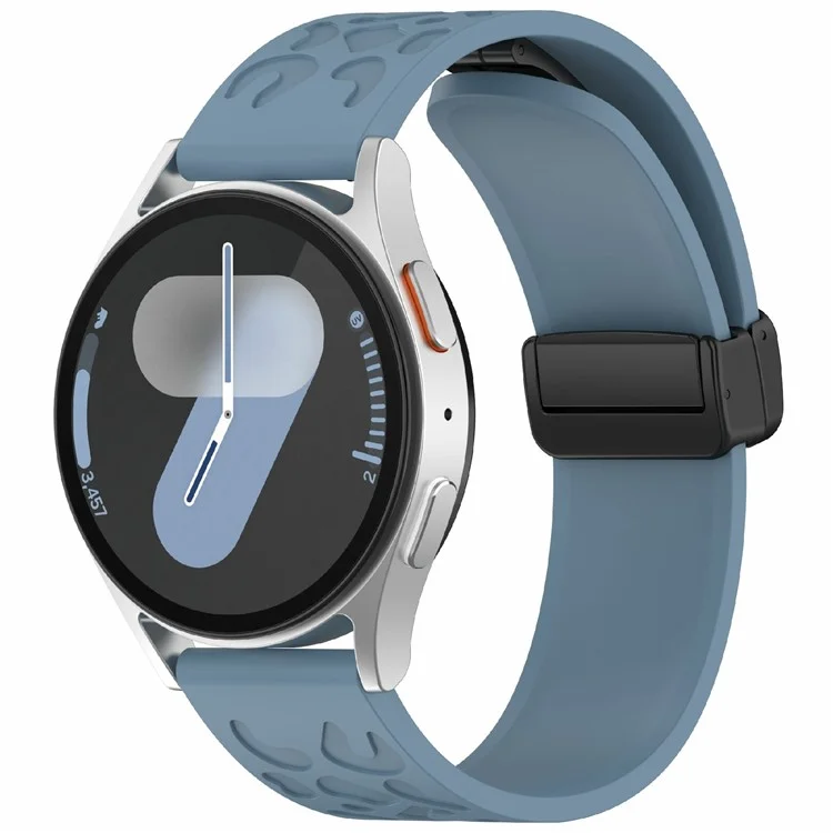 Correa de silicona magnética de 18 mm de KALEBOL para Huawei Watch GT 5 41 mm / GT 4 41 mm / Garmin Venu 3S, estampado de leopardo - Cian
