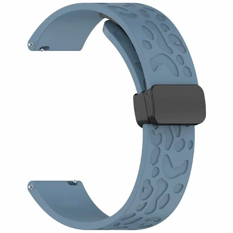 Correa de silicona magnética de 18 mm de KALEBOL para Huawei Watch GT 5 41 mm / GT 4 41 mm / Garmin Venu 3S, estampado de leopardo - Cian