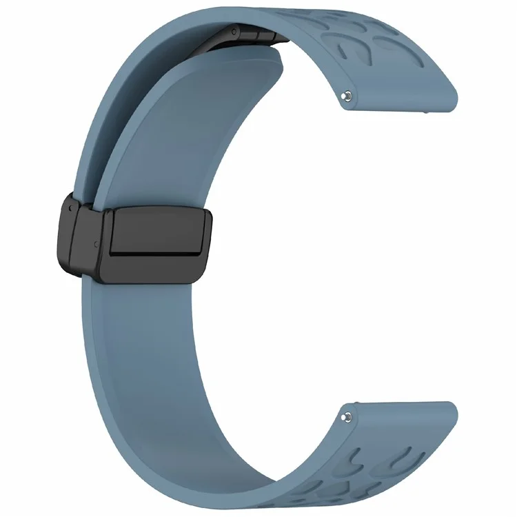 Correa de silicona magnética de 18 mm de KALEBOL para Huawei Watch GT 5 41 mm / GT 4 41 mm / Garmin Venu 3S, estampado de leopardo - Cian