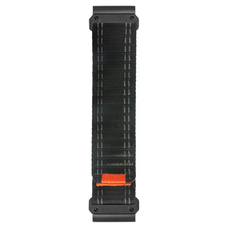 KALEBOL 26mm Nylon Watch Strap for Garmin Fenix 7X / 7X Pro / 6X / 6X Pro Ocean Wave Wrist Band - Black
