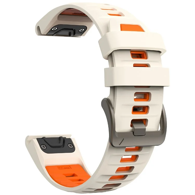 KALEBOL 26-миллиметровый двухцветный ремешок для часов для Garmin Fenix 7X Pro / 7X / 6X Pro / 6X, силиконовый браслет - Звездный свет + Оранжевый