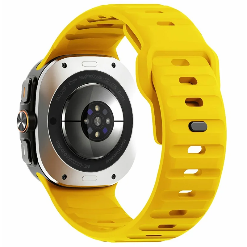 KALEBOL For Samsung Galaxy Watch Ultra 47mm Silicone Watch Band Wave Sport Wrist Strap - Yellow