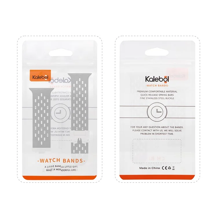 KALEBOL Silikonarmband für Apple Watch Series 10 Ultra 9 8 7 SE 6 5 4 3 2 1 46mm 49mm 45mm 44mm 42mm mit hohlem Riemen und Silberschnalle - Schwarz