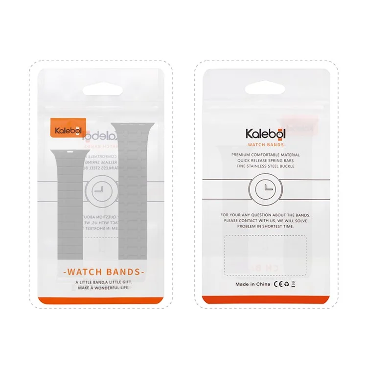 Pulseira de relógio magnética KALEBOL para Apple Watch Series 10 Ultra 9 8 7 SE 6 5 4 3 2 1 46mm 49mm 45mm 44mm 42mm - Preta + Laranja