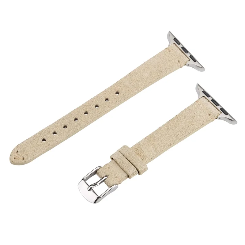 Cinturino per Apple Watch Serie 10 Ultra 9 8 7 SE 6 5 4 3 2 1 46mm 49mm 45mm 44mm 42mm in vera pelle bovina, semplice e opaco - Kaki