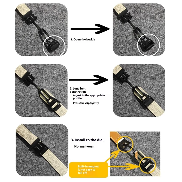 Correa de cuero genuino de vaca para Apple Watch Series 10 9 8 7 SE 6 5 4 3 2 1 de 42mm, 41mm, 40mm y 38mm, con textura de lichis y hebilla magnética - Albaricoque