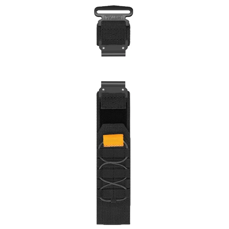 Bracelet de montre 26 mm pour Garmin Fenix 8 51 mm / 7X / 6X / 5X, sangle à bande auto-agrippante en nylon à dégagement rapide - Noir