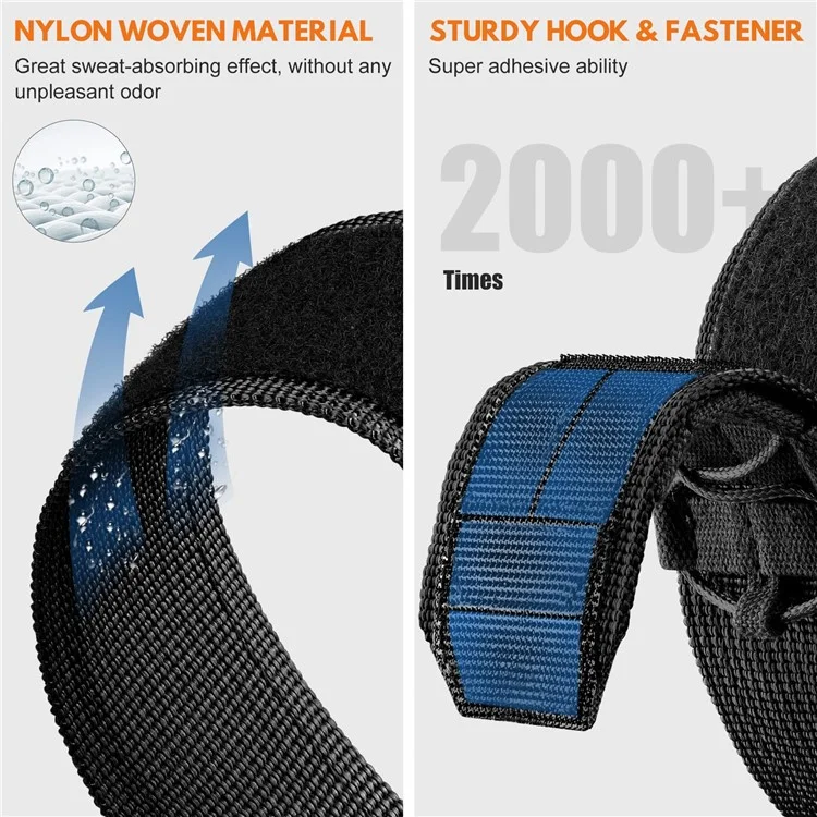 Bracelet de montre 26 mm pour Garmin Fenix 8 51 mm / 7X / 6X / 5X, sangle à bande auto-agrippante en nylon à dégagement rapide - Noir