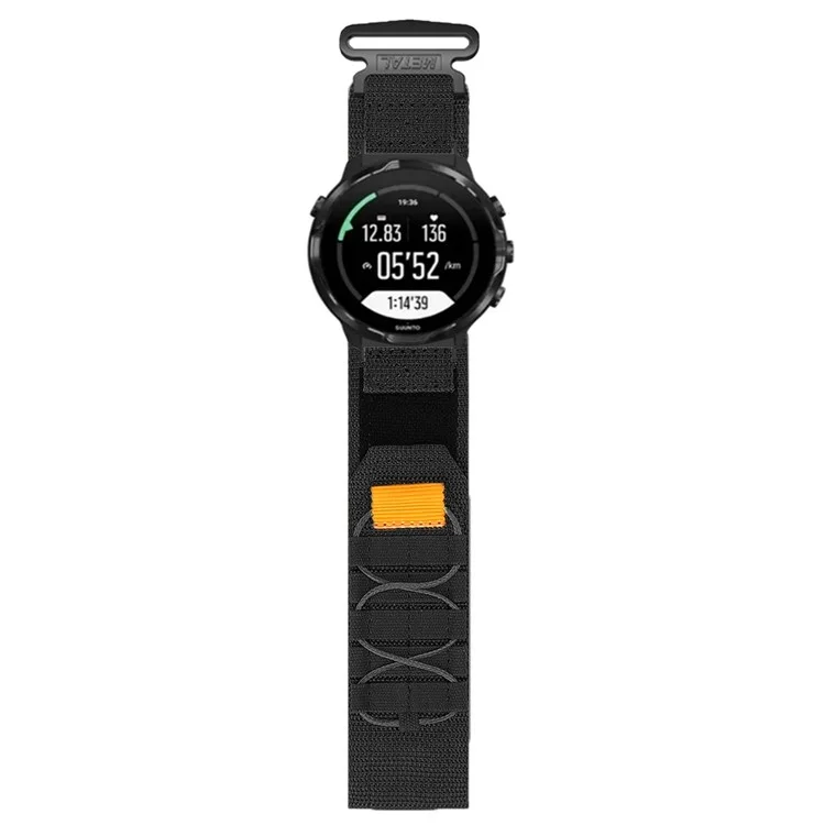 Регулируемый ремешок для Suunto Spartan HR Baro / Suunto 9 / 7 / D5i в военном стиле, 24 мм, нейлоновая магнитная лента - черный