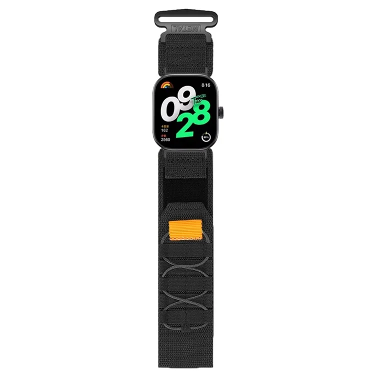 Регулируемый ремешок для Xiaomi Smart Band 9 Pro / 8 Pro / Redmi Watch 5 / 4 Nylon Magic Tape Watch Band - Черный