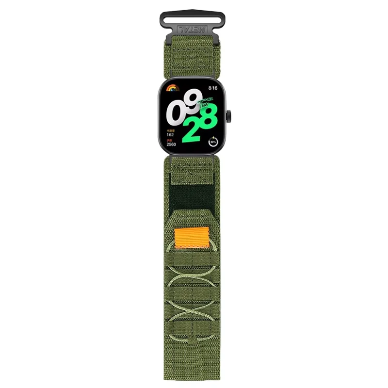 Adjustable Strap for Xiaomi Smart Band 10 Pro / 9 Pro / 8 Pro / Redmi Watch 6 / 5 / 4 Nylon Magic Tape Watch Band - Army Green