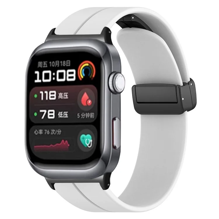 Für Huawei Watch D2 Magnetische Faltschnalle Silikon-Uhrenarmbandersatz - Weiß