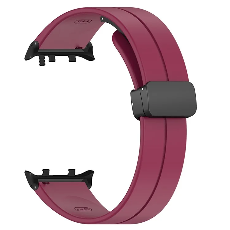 For Huawei Watch D2 Magnetic Folding Buckle Silicone Watch Strap Replacement Wristband - Wine Red