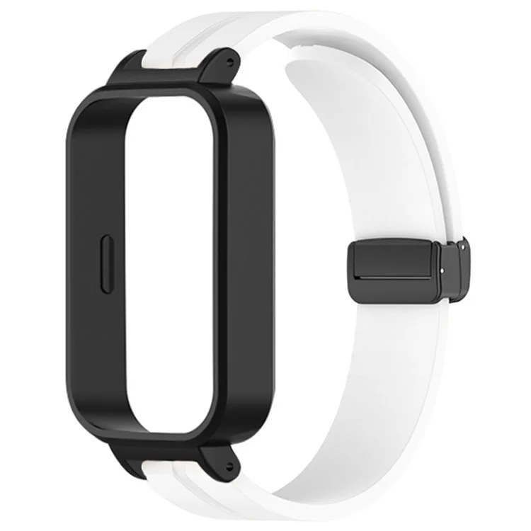 Cinturino in silicone per Xiaomi Smart Band 9 Active / Redmi Band 3 con fibbia magnetica pieghevole - Bianco