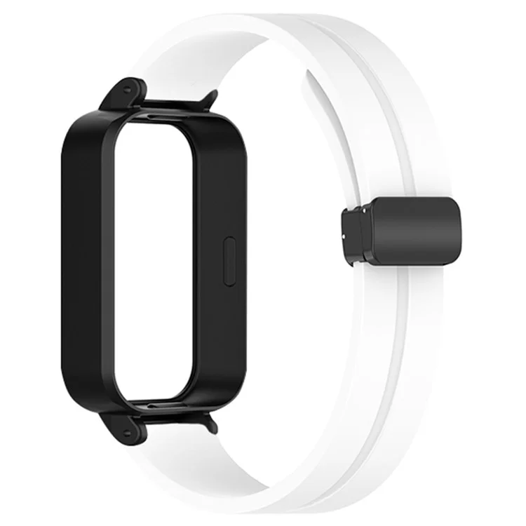 Cinturino in silicone per Xiaomi Smart Band 9 Active / Redmi Band 3 con fibbia magnetica pieghevole - Bianco