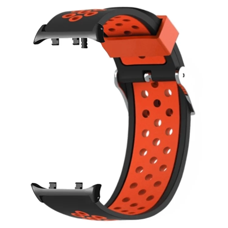 Für Huawei Watch D2 Silikonarmband Einstellbarer atmungsaktiver Ersatzgurt - Schwarz / Rot