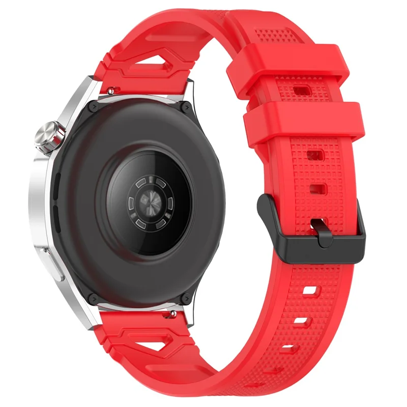 22mm universelles Silikon-Armband für Huawei Watch GT 5 Pro 46mm / GT 5 46mm / GT 4 46mm, gepunktet strukturierte Schlaufe - zwei Farben / Rot