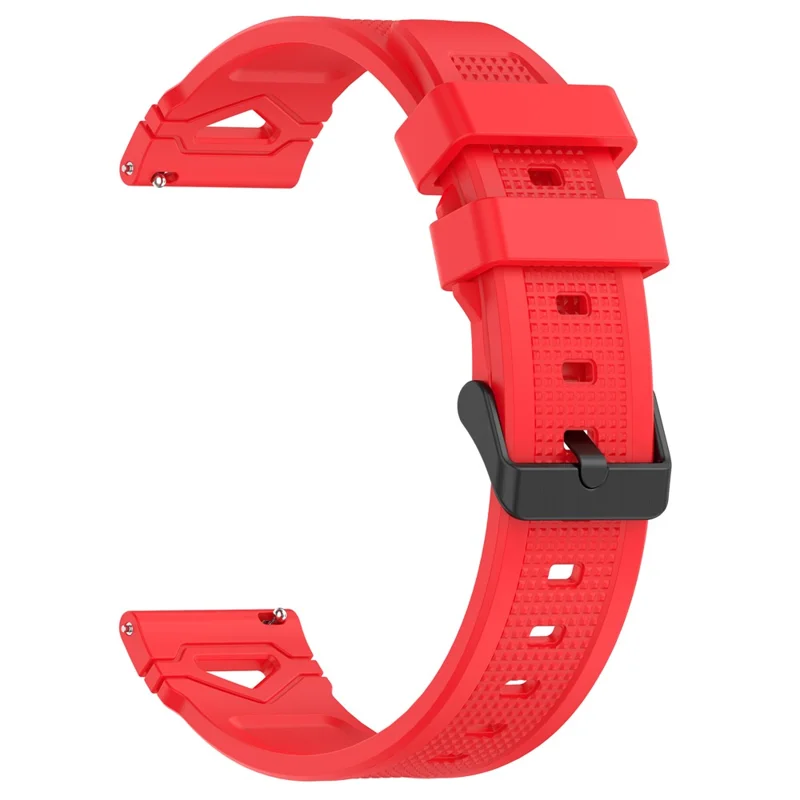 22mm universelles Silikon-Armband für Huawei Watch GT 5 Pro 46mm / GT 5 46mm / GT 4 46mm, gepunktet strukturierte Schlaufe - zwei Farben / Rot