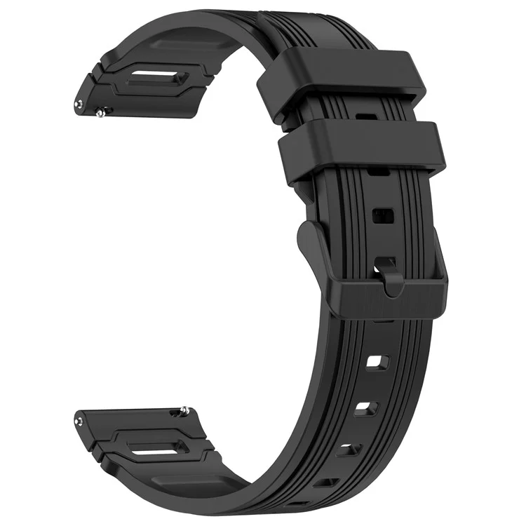 Correa de reloj de silicona universal de 22 mm para Huawei Watch GT 5 Pro 46 mm / GT 5 46 mm / GT 4 46 mm Correa de rayas verticales - Dos colores / Negro