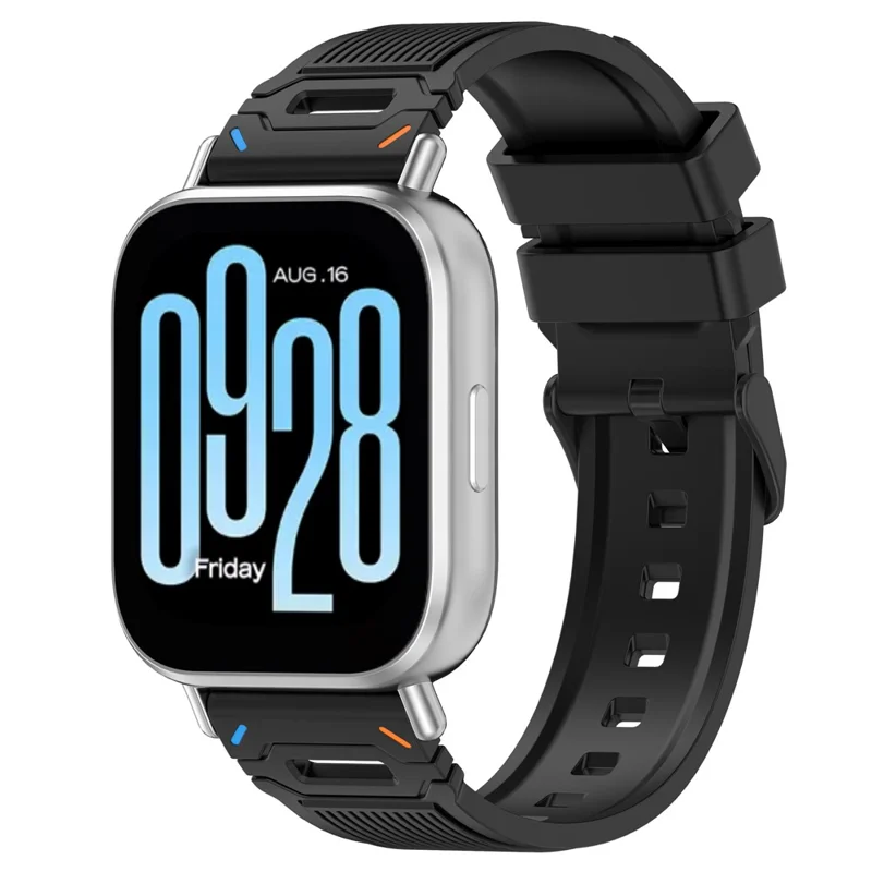 Correa de reloj de silicona universal de 22 mm para Huawei Watch GT 5 Pro 46 mm / GT 5 46 mm / GT 4 46 mm Correa de rayas verticales - Dos colores / Negro