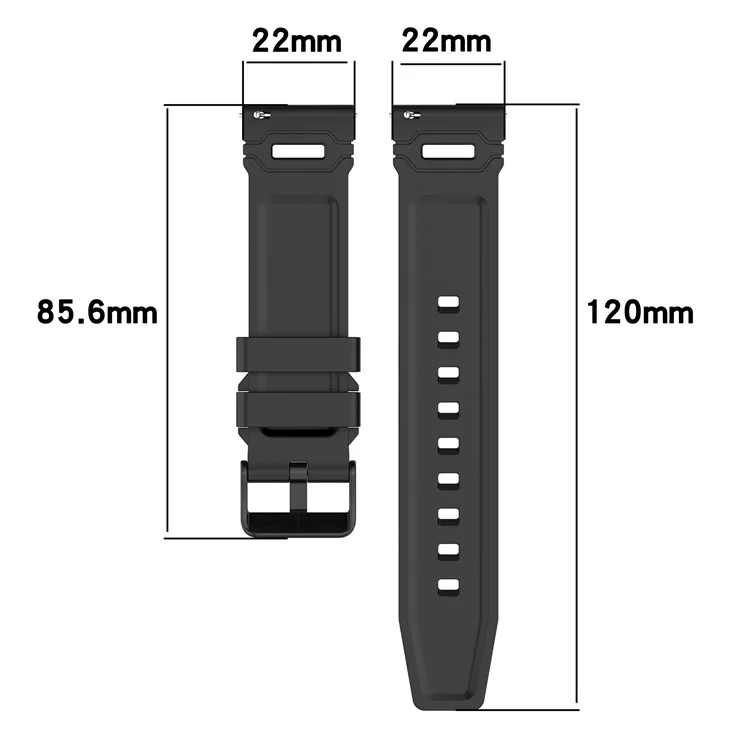 Correa de reloj de silicona universal de 22 mm para Huawei Watch GT 5 Pro 46 mm / GT 5 46 mm / GT 4 46 mm Correa de rayas verticales - Dos colores / Negro