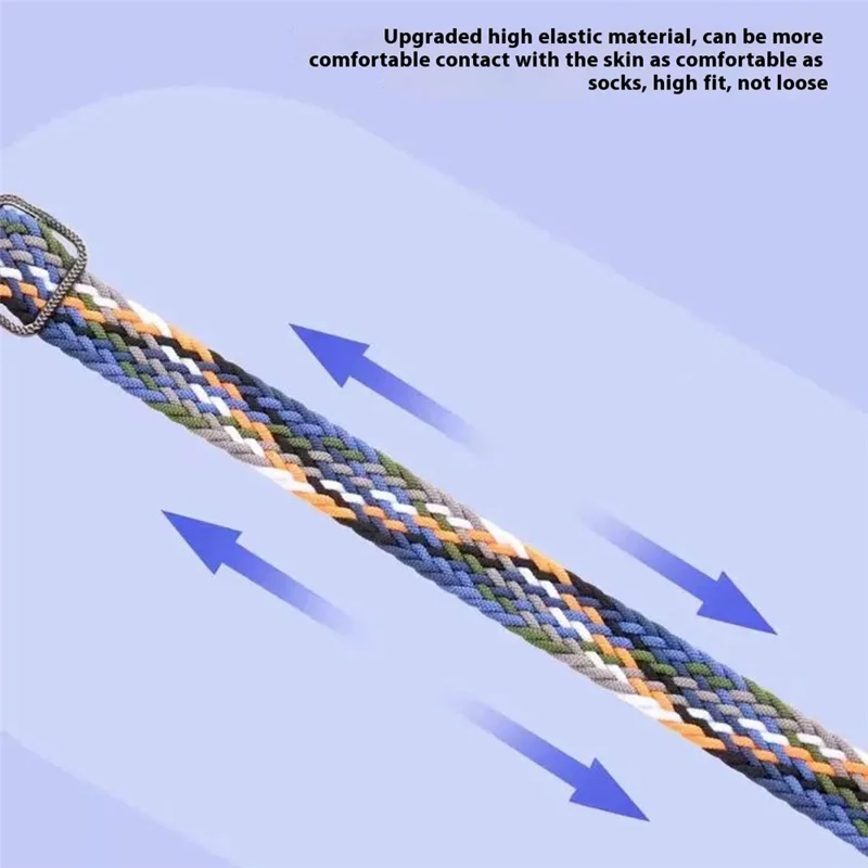 For Xiaomi Smart Band 9 Active / Redmi Band 3 Woven Nylon Strap Snap-On Case Watch Band - Pink+White