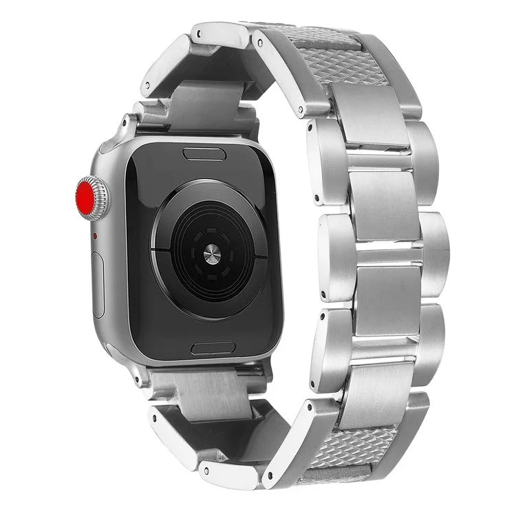 3-Perlen-Armband für Apple Watch Series 10 9 8 7 SE 6 5 4 3 2 1 42mm 41mm 40mm 38mm Edelstahl-Armband - Silber