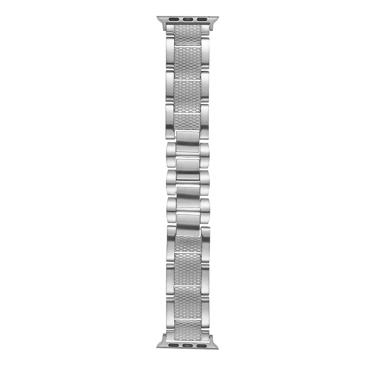 3-Perlen-Armband für Apple Watch Series 10 9 8 7 SE 6 5 4 3 2 1 42mm 41mm 40mm 38mm Edelstahl-Armband - Silber