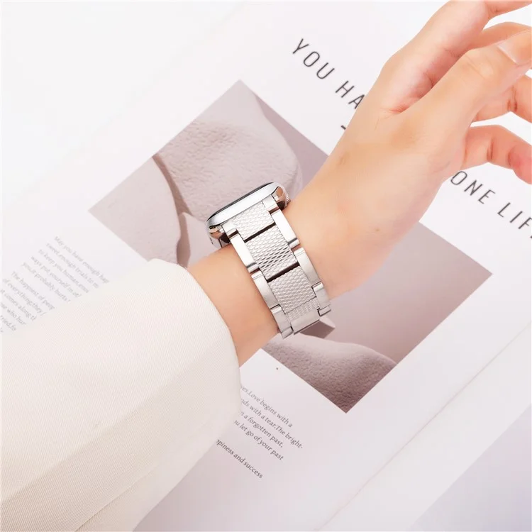 3-Perlen-Armband für Apple Watch Series 10 9 8 7 SE 6 5 4 3 2 1 42mm 41mm 40mm 38mm Edelstahl-Armband - Silber
